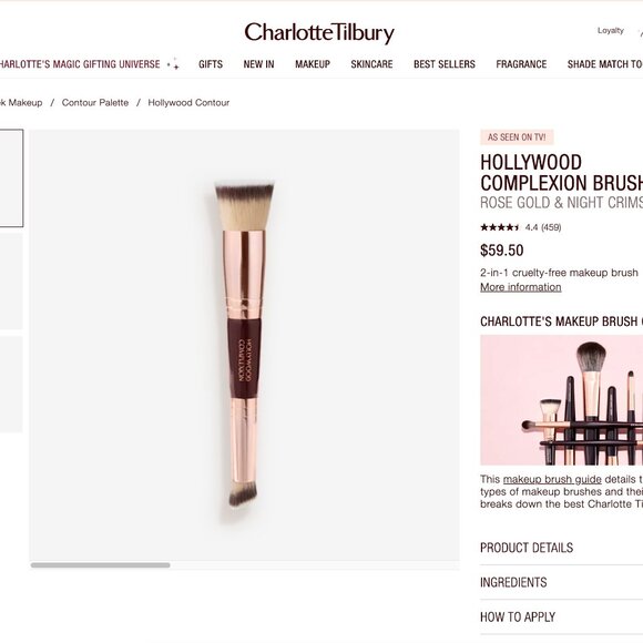 Charlotte Tilbury HOLLYWOOD COMPLEXION BRUSH - Authentic Brand New - Picture 2 of 7